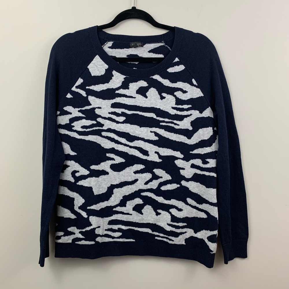Talbots sweater- navy and gray